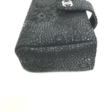 CHANEL Pouch leather black COCO Mark CC Women Used Authentic